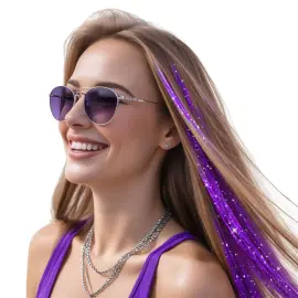 H&aring;rstriper Glitter Lilla