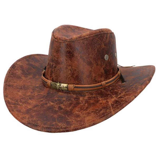 Lær Cowboyhatt Brun
