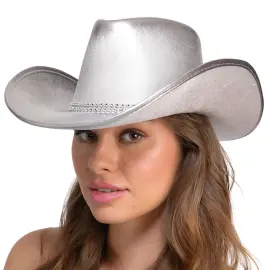 Cowboyhatt med Strass S&oslash;lv