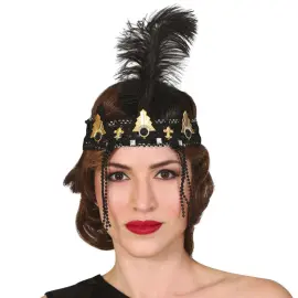 Pannebånd med Juveler & Fjær