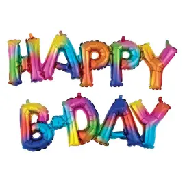 Regnbue Happy B-Day Folieballong