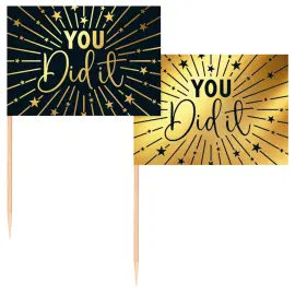 Partypicks You Did It Gull/Svart 50-pakning