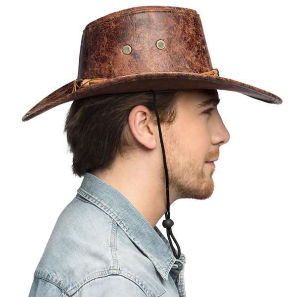Lær Cowboyhatt Brun