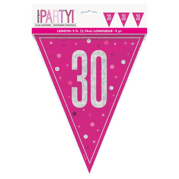 Vimpelgirlander 30 år Cerise 2,74 m