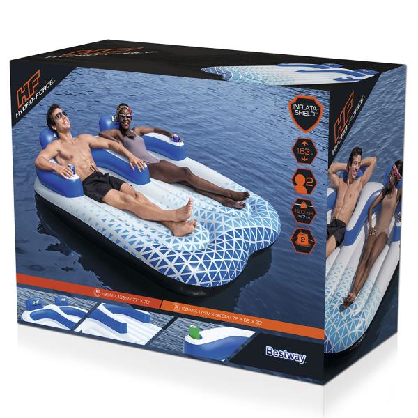 Oppblåsbar Bademadrass Dobbel Indigo Wave
