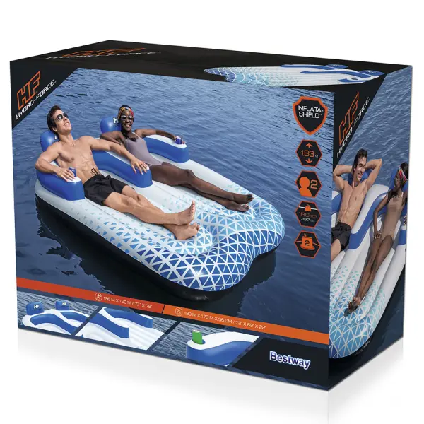 Oppblåsbar Bademadrass Dobbel Indigo Wave
