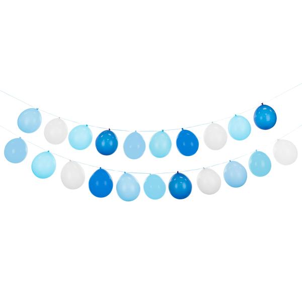 DIY Ballonggirlander Blå/Hvit 21-pakning