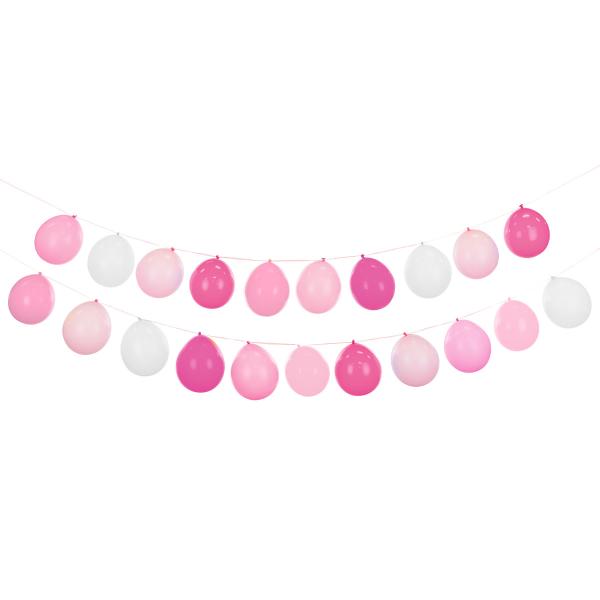 DIY Ballonggirlander Rosa/Hvit 21-pakning