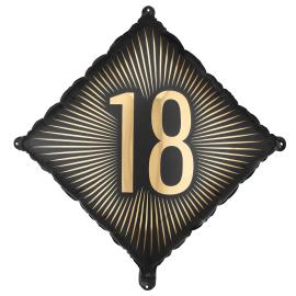 Folieballong 18 Svart/Gull 46 cm