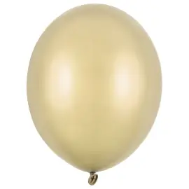 Sterke Ballonger Metallic Lysegull 30 cm 100-pakning