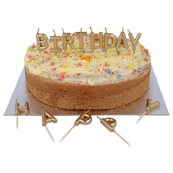 Bokstavlys Happy Birthday Gull