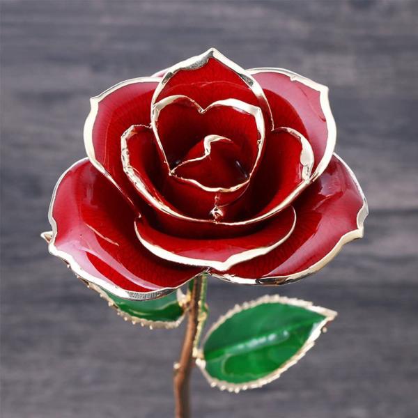 Gullbelagt Rød Rose