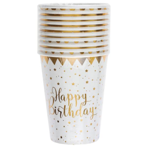 Pappkopper Happy Birthday Stjerner