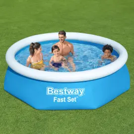 Bestway Oppblåsbart Basseng med Filter Fast Set