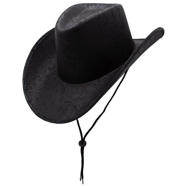 Cowboyhatt Aldret Kunstskinn Svart