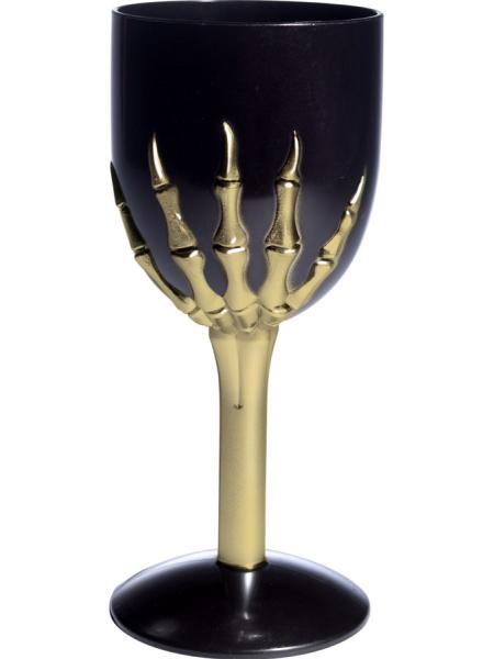 Vinglass med Skjeletthånd