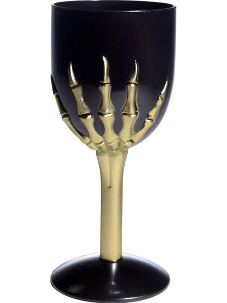 Vinglass med Skjeletthånd