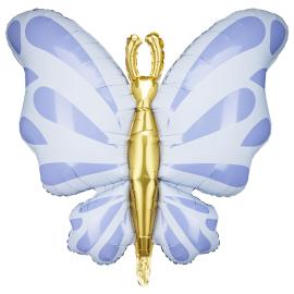 Sommerfugl Folieballong Blå/Gull