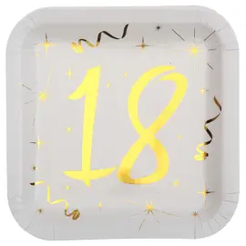 Papptallerkener 18 År Sparkle