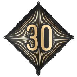 Folieballong 30 Svart/Gull 46 cm