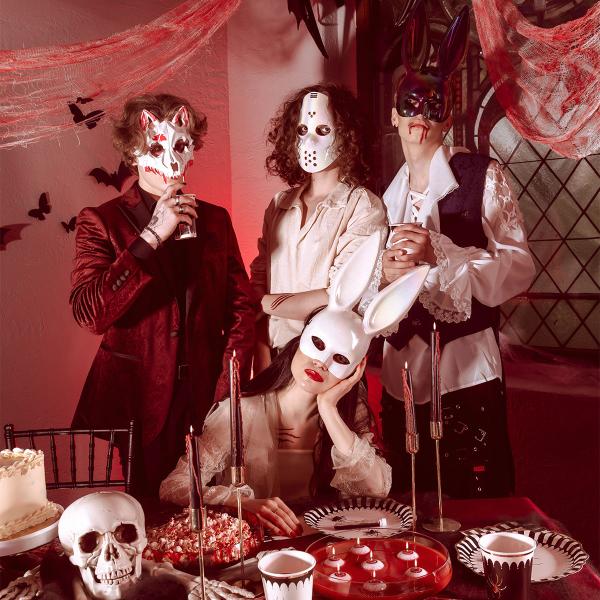 Kaninmaske Iriserende Hvit