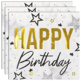 Papirservietter Happy Birthday