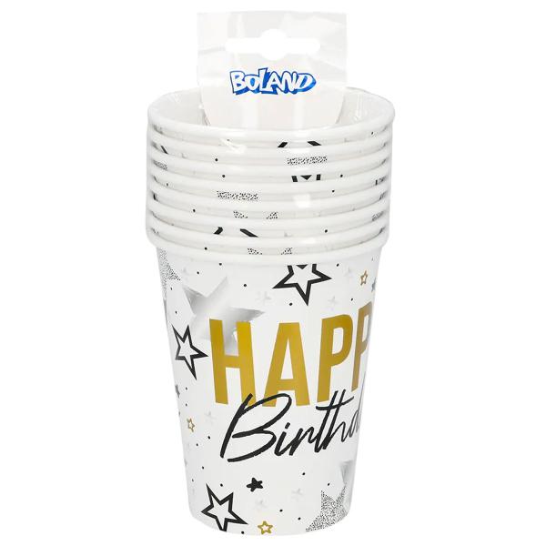 Pappkopper Happy Birthday 25 cl