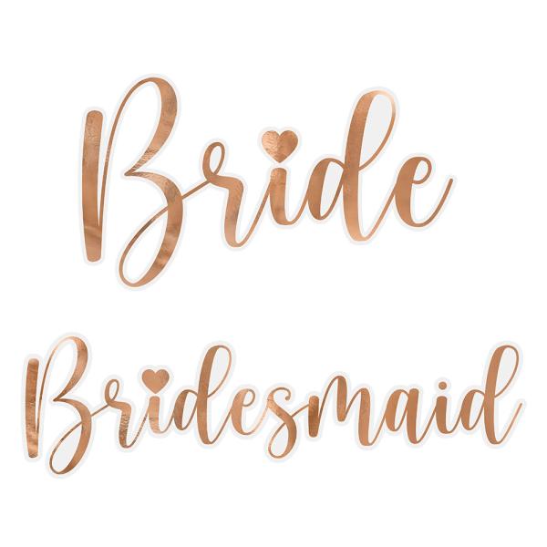 Glass Klistremerker Bride og Bridesmaid