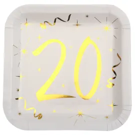 Papptallerkener 20 År Sparkle