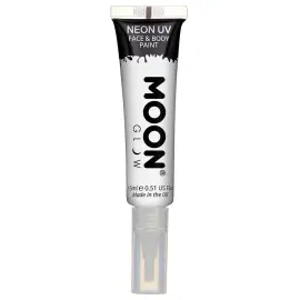 Moon Glow Neon UV Kropps- & Ansiktsfarge med B&oslash;rste Hvit
