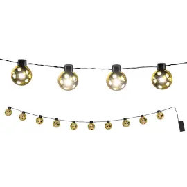 LED Lyslenke med Kuler Gull 1,4 m