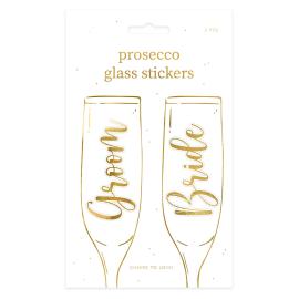 Glass Klistremerker Bride og Groom