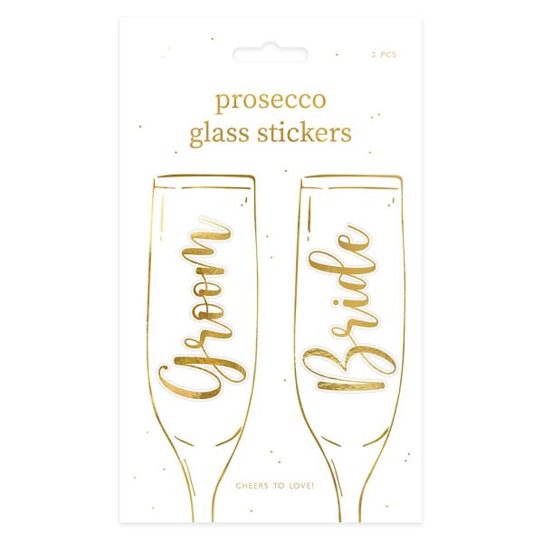 Glass Klistremerker Bride og Groom