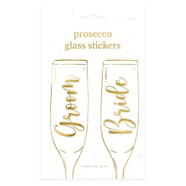 Glass Klistremerker Bride og Groom