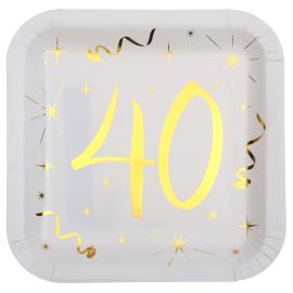 Papptallerkener 40 År Sparkle