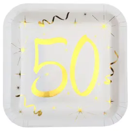 Papptallerkener 50 År Sparkle