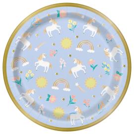 Enhj&oslash;rning Papptallerkener Bl&aring; 22 cm 8-pakning