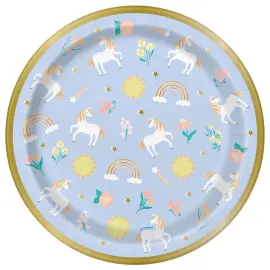 Enhj&oslash;rning Papptallerkener Bl&aring; 22 cm 8-pakning