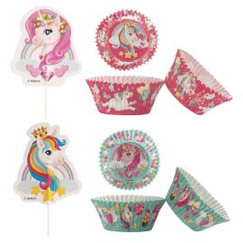Muffinsformer med Cake Toppers Enhj&oslash;rning 48-pakning