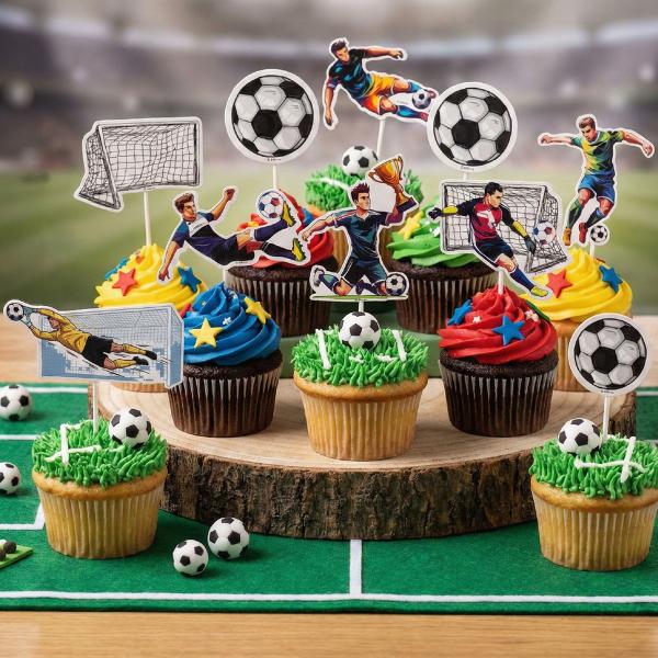 Cake Toppers Fotball 10 cm 16-pakning