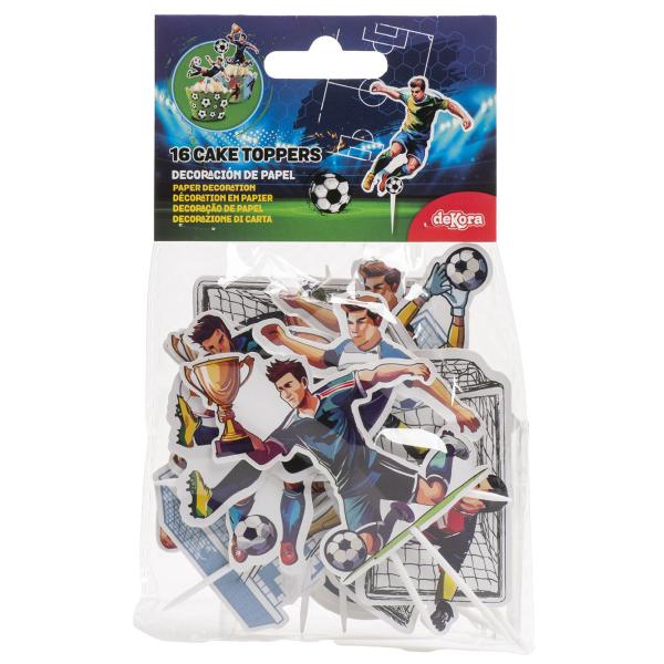 Cake Toppers Fotball 10 cm 16-pakning