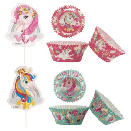 Muffinsformer med Cake Toppers Enhj&oslash;rning 48-pakning