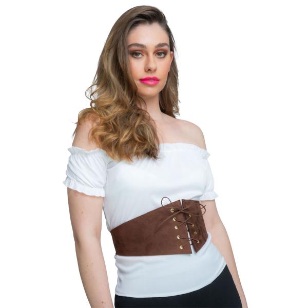 Korsettbelte Brun Fuskeskinn