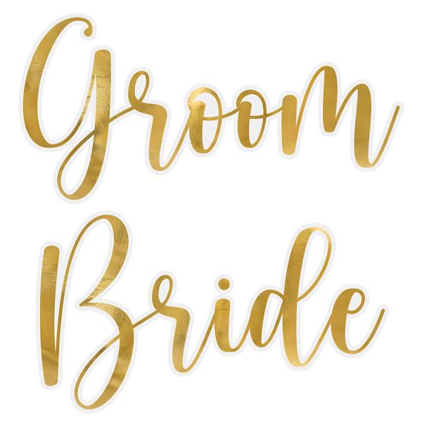 Glass Klistremerker Bride og Groom