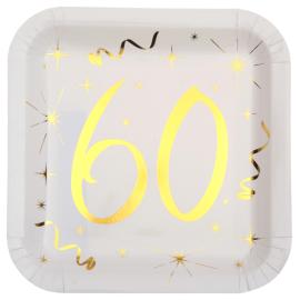 Papptallerkener 60 År Sparkle