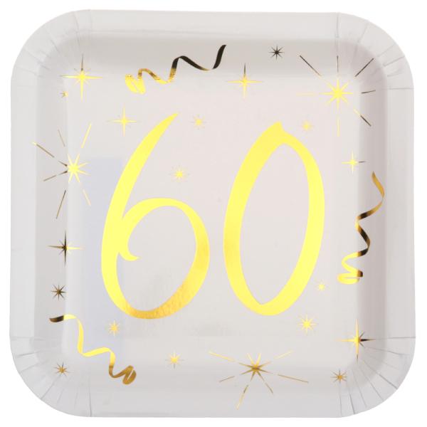 Papptallerkener 60 År Sparkle
