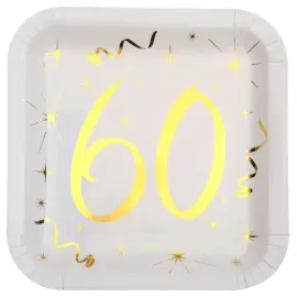 Papptallerkener 60 År Sparkle