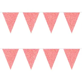 Rød Glitter Vimpelgirlander