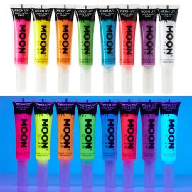 Moon Glow Neon UV Kropps- & Ansiktsfarge med Børste