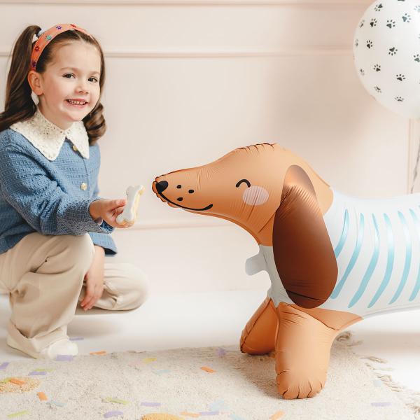 Vandrende Dachshund Folieballong & Hundekort